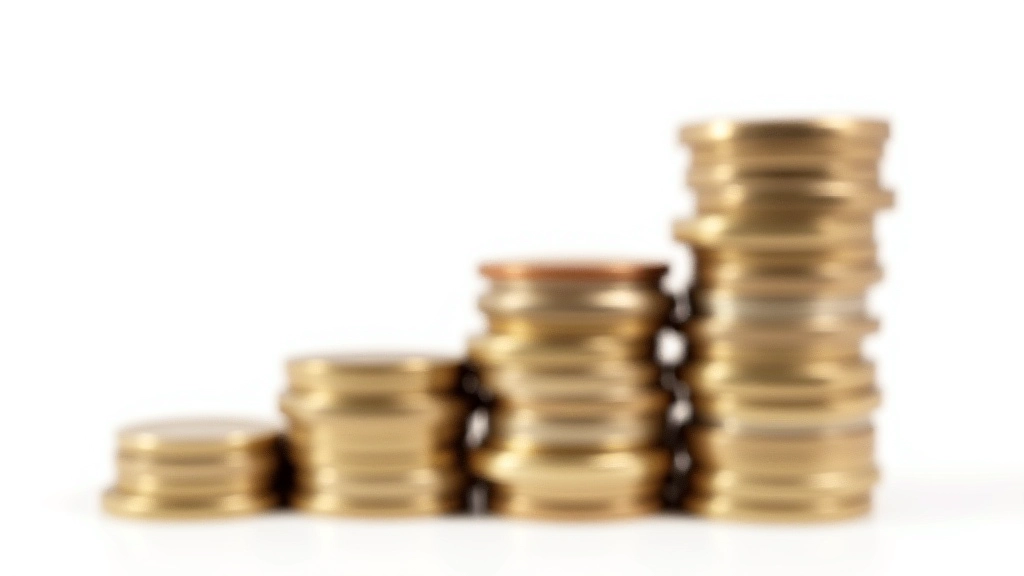 Graphique de croissance d'épargne avec des pièces de monnaie empilées