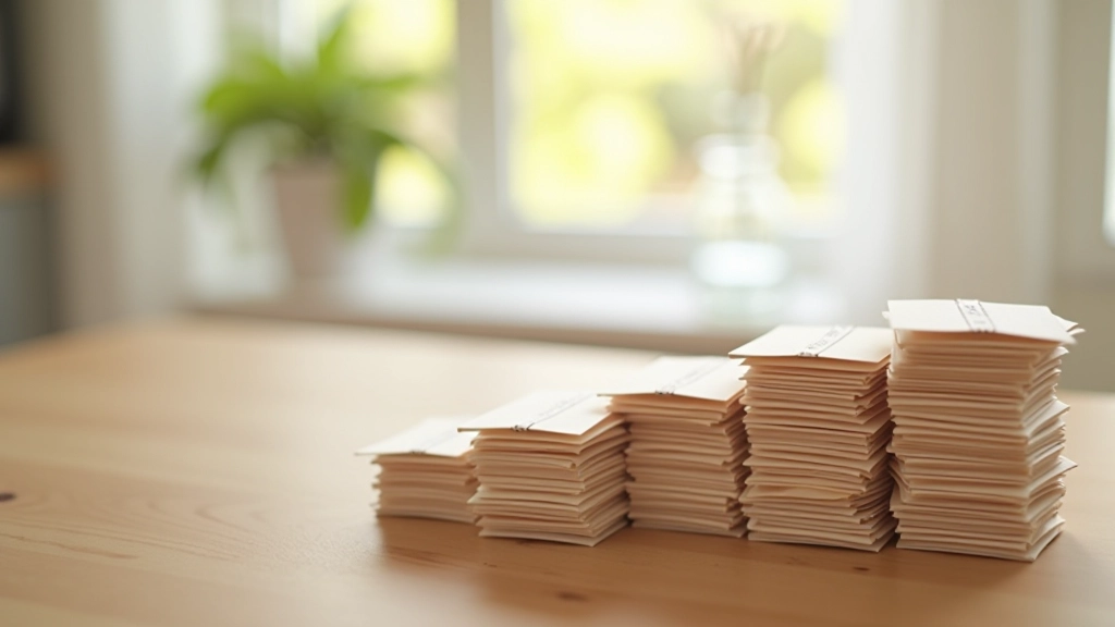 Enveloppes avec des montants différents, représentant les augmentations progressives