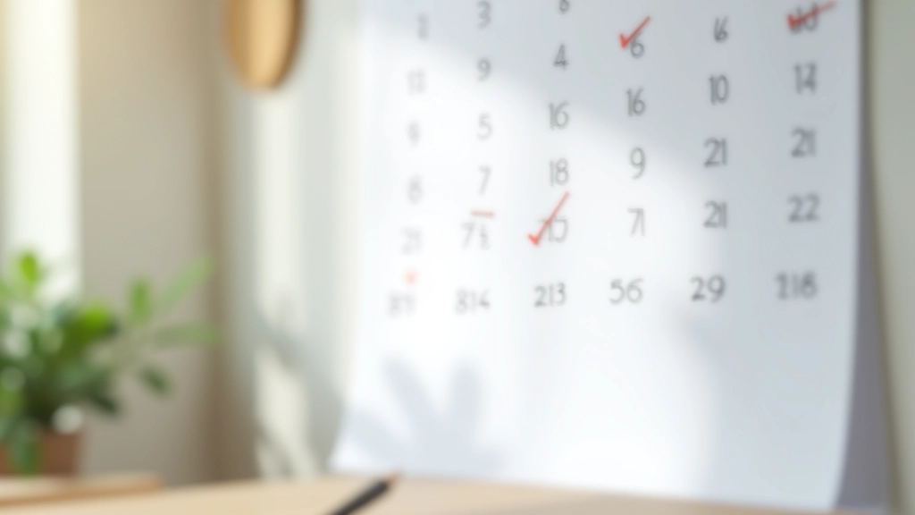 Calendrier mensuel avec des cases cochées pour représenter les contributions régulières